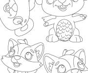 Coloriage Quartes animaux kawaii Hatchimals