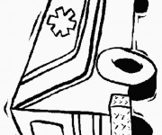 Coloriage Ambulance en noir et blanc