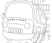 Coloriage Ambulance pour cas d'urgence