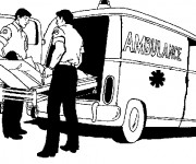 Coloriage Ambulance pour Intervention imm&eacute;diate