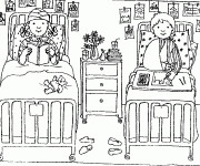 Coloriage Chambre de Malade commune
