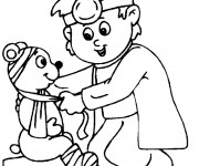 Coloriage et dessins gratuit Docteur et l'ours à imprimer