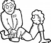 Coloriage Docteur et Patient vecteur
