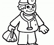 Coloriage Docteur tout souriant