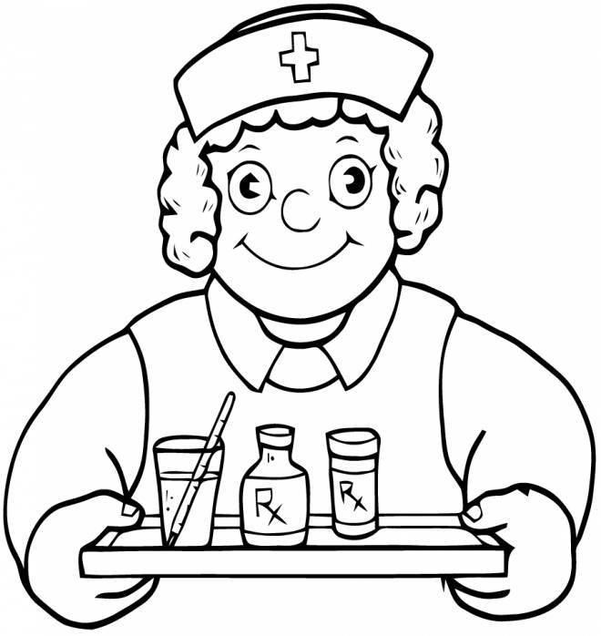 Coloriage et dessins gratuits Drôle d'infirmière à imprimer