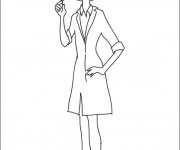 Coloriage L'infirmi&egrave;re pr&eacute;pare la seringue
