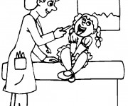 Coloriage La Docteur examine la Fille rigolote