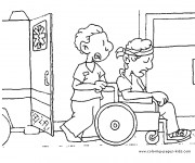Coloriage Le bless&eacute; entre &agrave; L'H&ocirc;pital