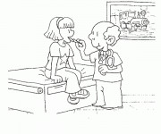 Coloriage Le Docteur examine La Petite Fille