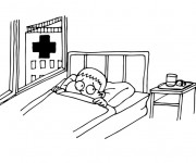 Coloriage Le Gar&ccedil;on a peur de L'h&ocirc;pital