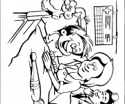 Coloriage Le Gar&ccedil;on heureux dans L'H&ocirc;pital