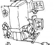 Coloriage Le Patient dans son Lit &agrave; L'H&ocirc;pital