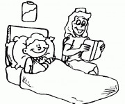 Coloriage Le Patient heureux &agrave; L'h&ocirc;pital