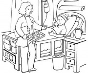 Coloriage Le Patient prends ses m&eacute;dicaments