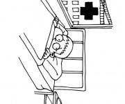 Coloriage Le Petit Patient effray&eacute; de L'H&ocirc;pital