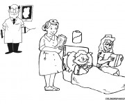 Coloriage Le traitement de L'enfant &agrave; L'H&ocirc;pital