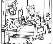 Coloriage et dessins gratuit Patient à L'Hôpital à imprimer