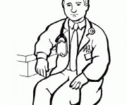 Coloriage Portrait d'un Docteur