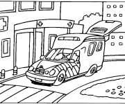 Coloriage Une Ambulance devant L'Hôpital