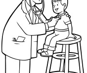 Coloriage et dessins gratuit Visite médical à L'Hôpital à imprimer