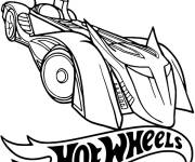 Coloriage Batmobile de l'&eacute;quipe des voitures puissantes Hot Wheels