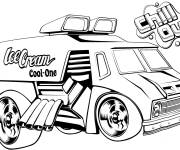 Coloriage et dessins gratuit Camion de glaces Hot Wheels à imprimer