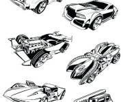 Coloriage Collection de voitures de sport Hot Wheels