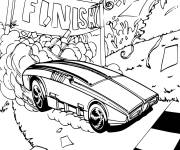 Coloriage Fin de la course Hot Wheels