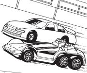 Coloriage Hot Wheels comp&eacute;tition sur la piste