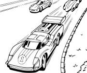 Coloriage Hot Wheels course rapide des voitures
