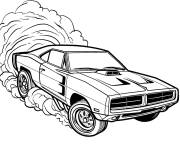 Coloriage Hot Wheels Dodge Charger Getaway