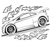Coloriage Hot Wheels en noir et blanc