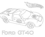Coloriage et dessins gratuit Hot Wheels Ford GT40 à imprimer