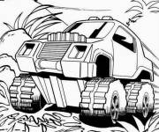 Coloriage Hot Wheels monstre truck dans un marais