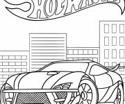 Coloriage Hot Wheels Mustang de l'&eacute;quipe rouge