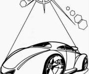 Coloriage Hot Wheels super voiture sous les lumieres
