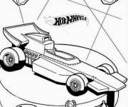 Coloriage Hot Wheels voiture au salon avec les troph&eacute;es