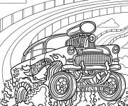 Coloriage Hot Wheels voiture Chevrolet 55 Bel Air Gasser