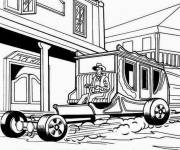 Coloriage Hot Wheels voiture dans la ville de l'Ouest am&eacute;ricain