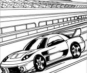 Coloriage Hot Wheels Voiture de course sur la piste