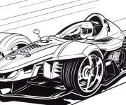 Coloriage Hot Wheels voiture formule en pleine vitesse