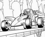 Coloriage Hot Wheels voiture Grand Prix dans l'espace