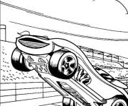Coloriage Hot Wheels voiture levant la t&ecirc;te