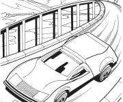 Coloriage Hot Wheels voiture pendant la course