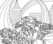 Coloriage L'&eacute;quipe Hot Wheels dans la course ce1