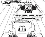 Coloriage La course des voitures Hot Wheels commence