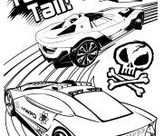 Coloriage La poursuite de la police Hot Wheels