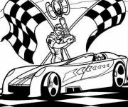 Coloriage Le gagnant de la course Hot Wheels