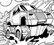 Coloriage Monster camion pendant la pluie