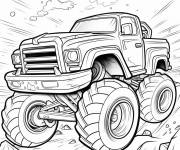 Coloriage Monster Truck Hot Wheels 4 * 4